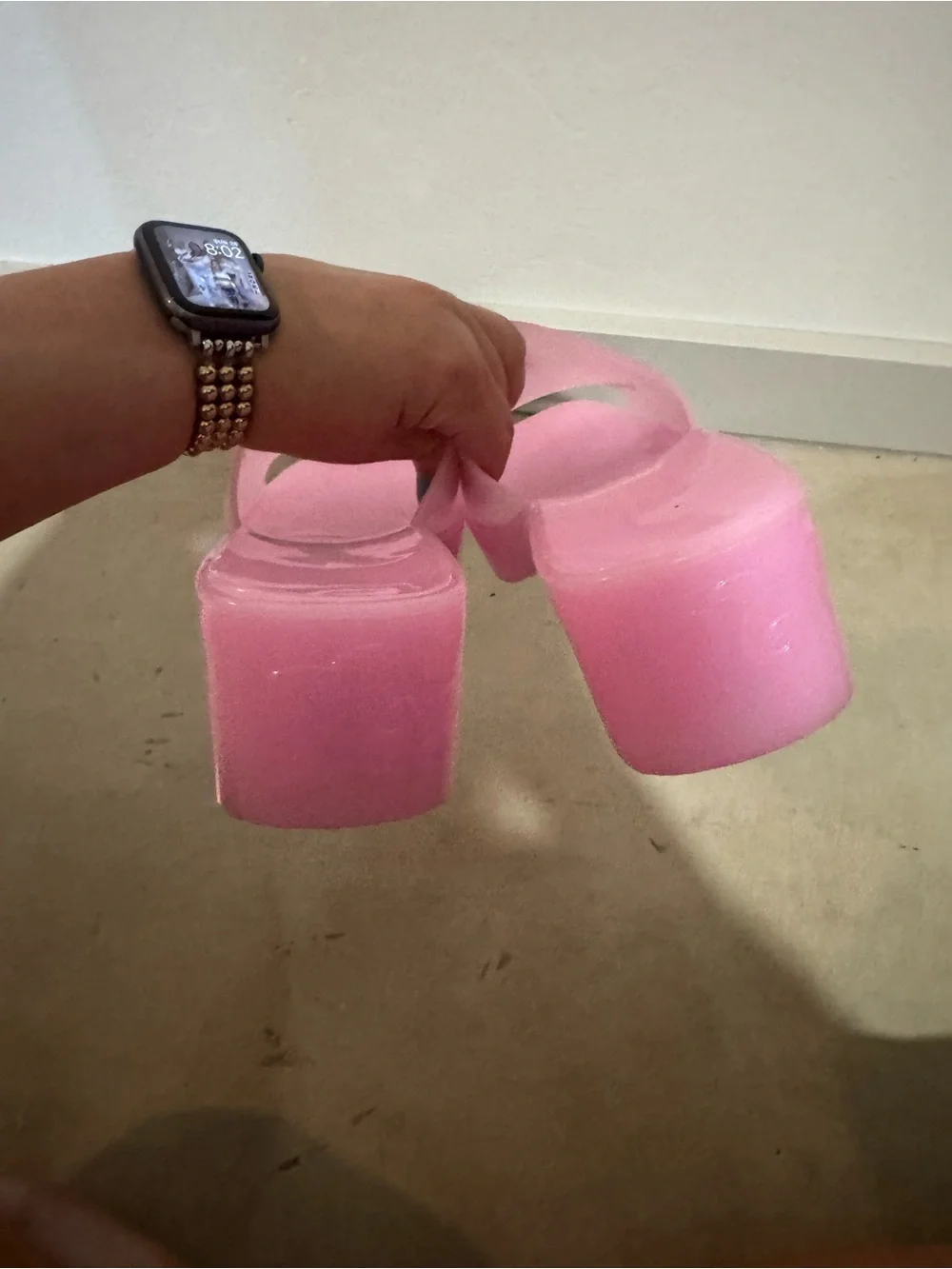 Barbie Pink Jelly Slide On Heels Size Womens 8 Y2K Forever 21 Spell Out